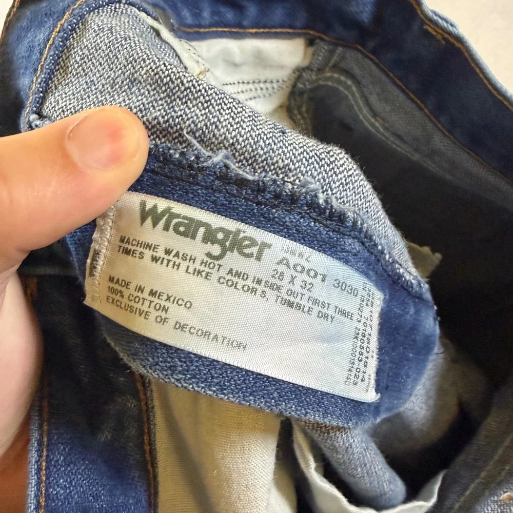 Wrangler Cowboy Cut Blue Denim Jeans Mens 28x32 Straight Leg Western A001 3030